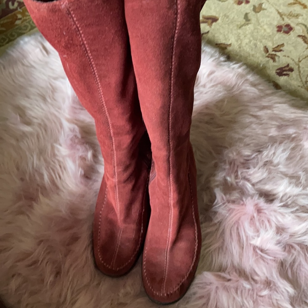 Aerosoles Burgundy Suede knee High Zip Up Boots